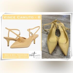 Vince Camuto Yellow Slingback Heel in 8